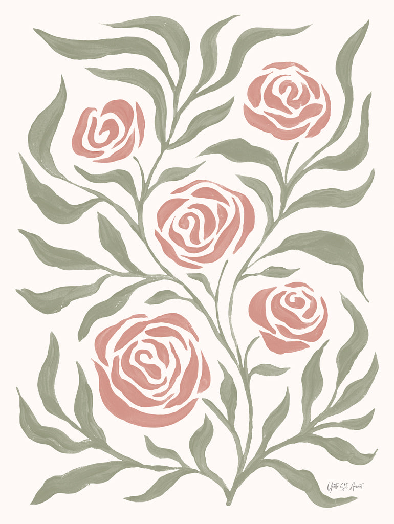 Reproduction of Romantic Petals I by Yvette St. Amant - Wall Decor Art