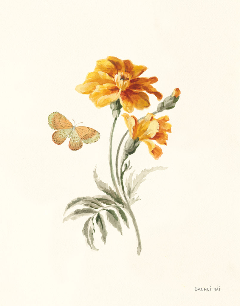 Reproduction of Autumn Marigold I by Danhui Nai - Wall Decor Art