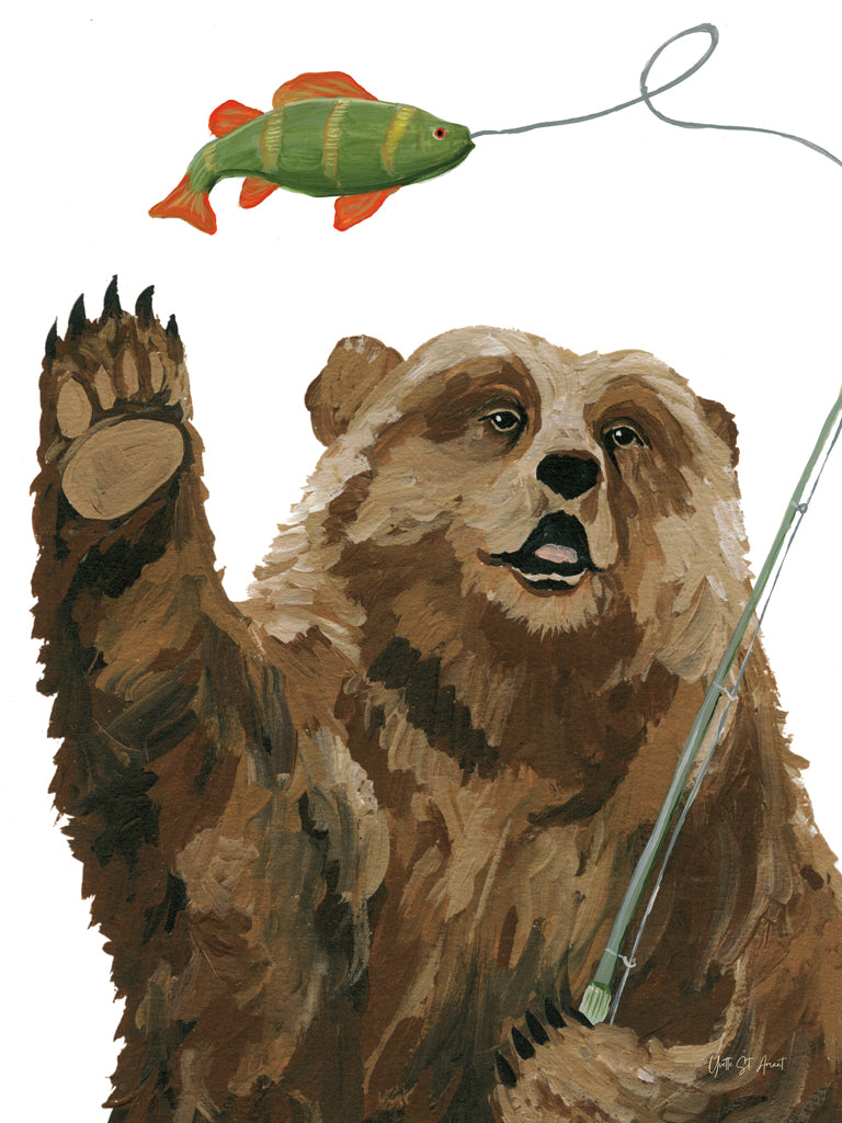 Reproduction of Grizzlys Catch by Yvette St. Amant - Wall Decor Art