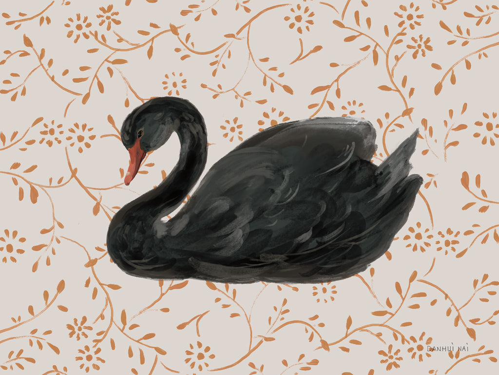 Reproduction of Swan Pair Black by Danhui Nai - Wall Decor Art