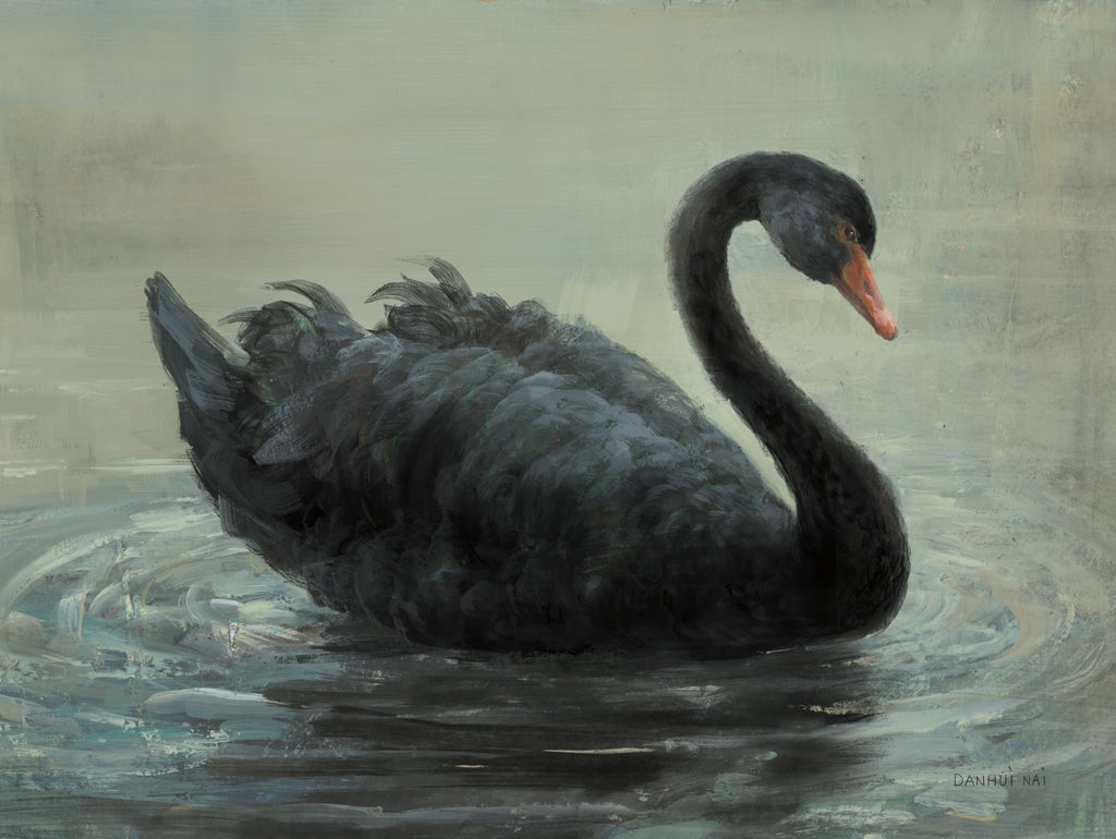 Reproduction of Swimming Swan by Danhui Nai - Wall Decor Art