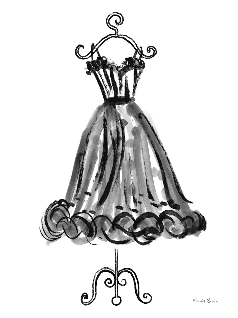 Reproduction of Couture Dress I Sketch by Farida Zaman - Wall Decor Art