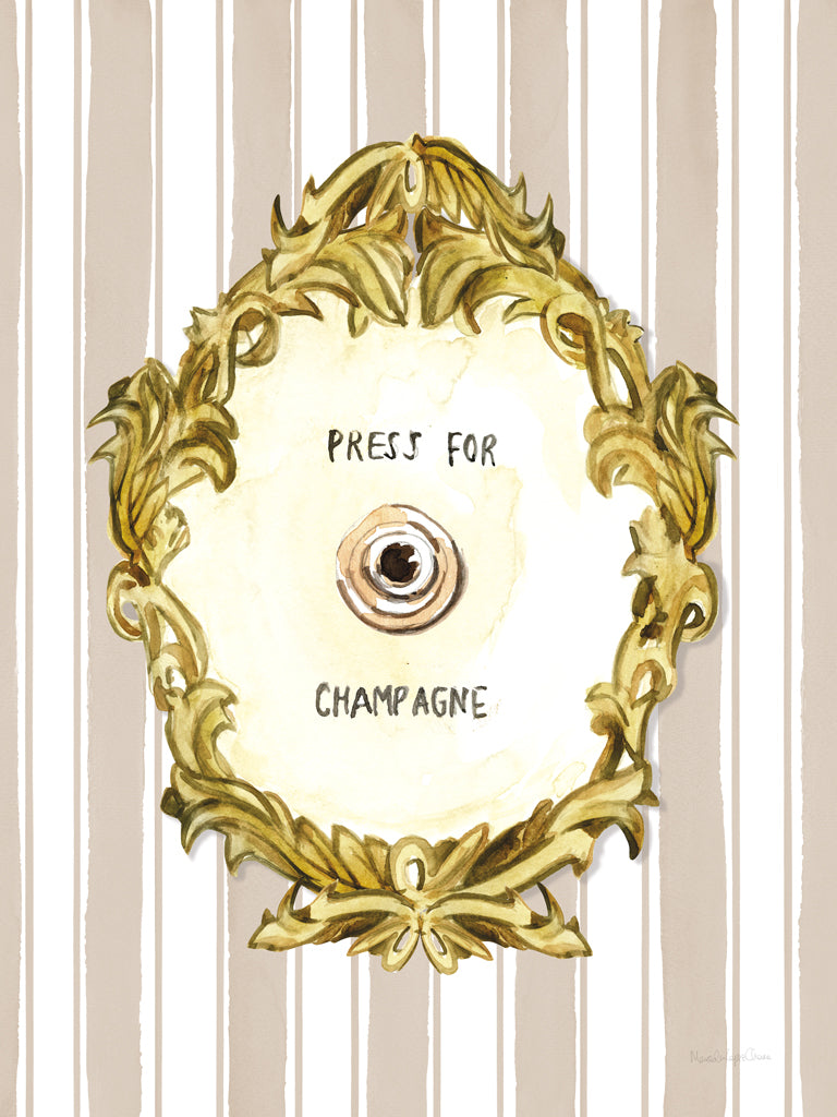 Reproduction of Press For Champagne II by Mercedes Lopez Charro - Wall Decor Art