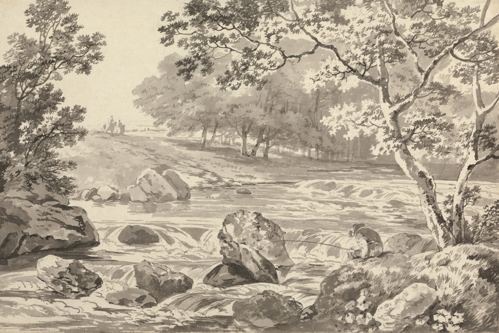 Reproduction of River With Angler III by Wild Apple Portfolio - Wall Decor Art