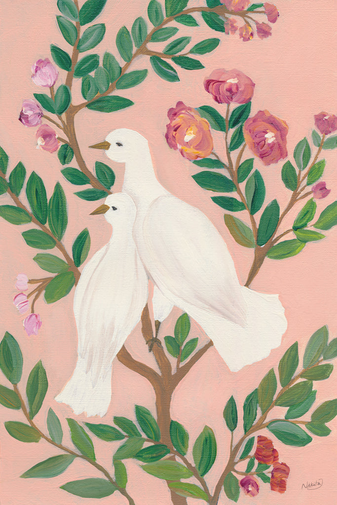 Reproduction of Perch Among Blossoms ll by Nikita Jariwala - Wall Decor Art