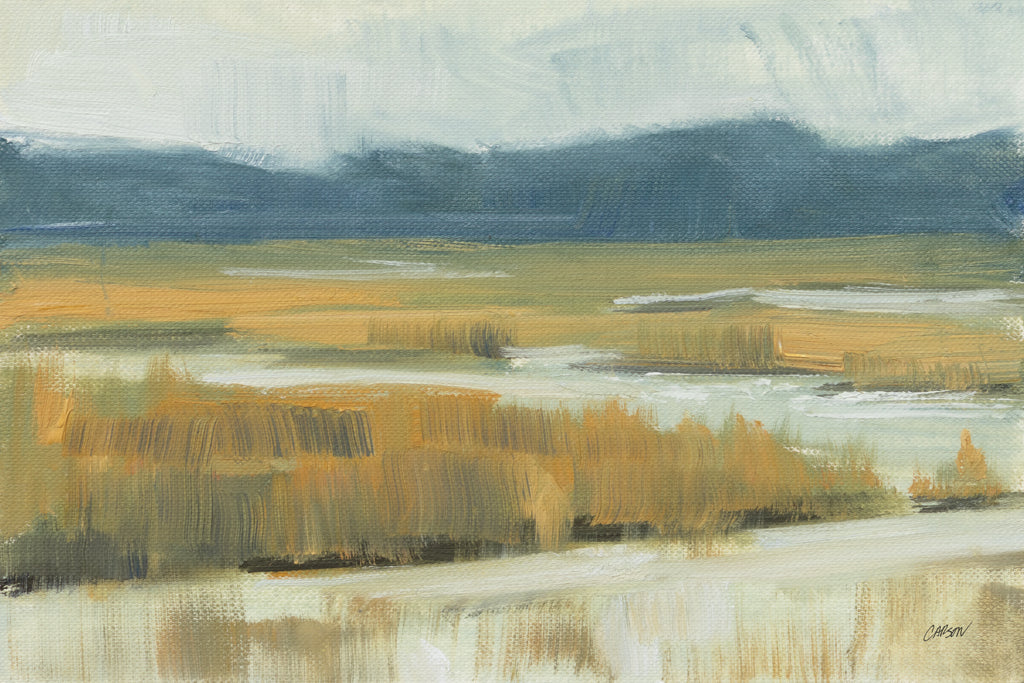 Reproduction of Marsh and Mountains by Carson Overstreet - Wall Decor Art