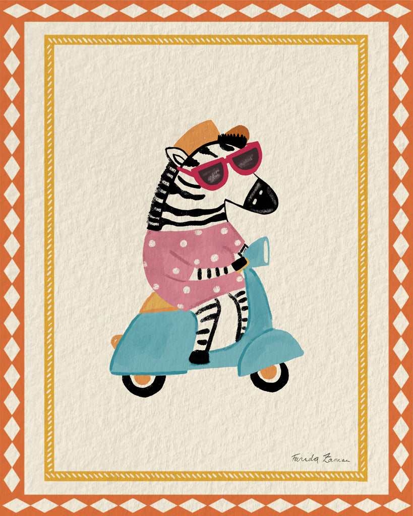 Reproduction of Fun Zebra by Farida Zaman - Wall Decor Art