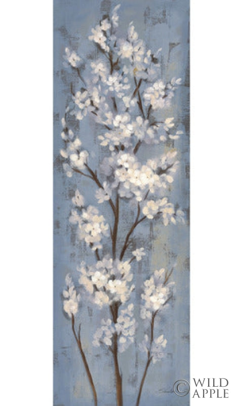 Reproduction of Almond Branch II on Slate Blue by Silvia Vassileva - Wall Decor Art