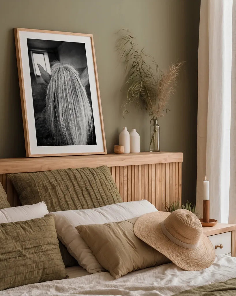 Beauty by Aledanda. shown as a paper print in a natural frame. Available as a archival giclee rolled canvas, fine art paper, or poster print. SKU 38294h.