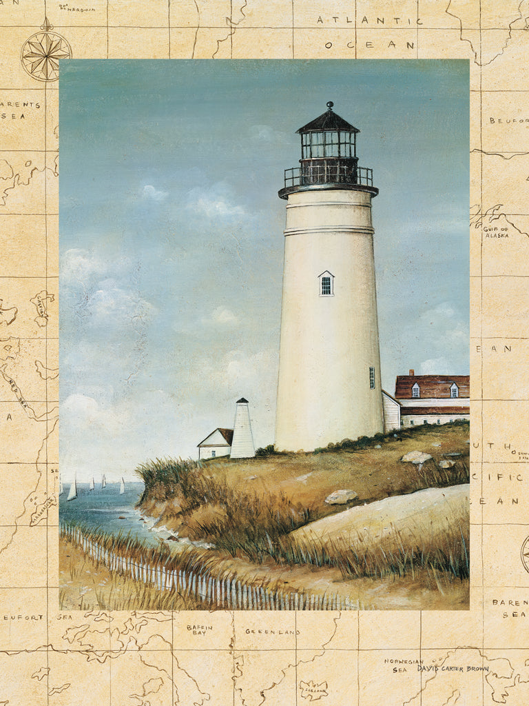 Reproduction of Atlantic Island Map by David Carter Brown - Wall Decor Art