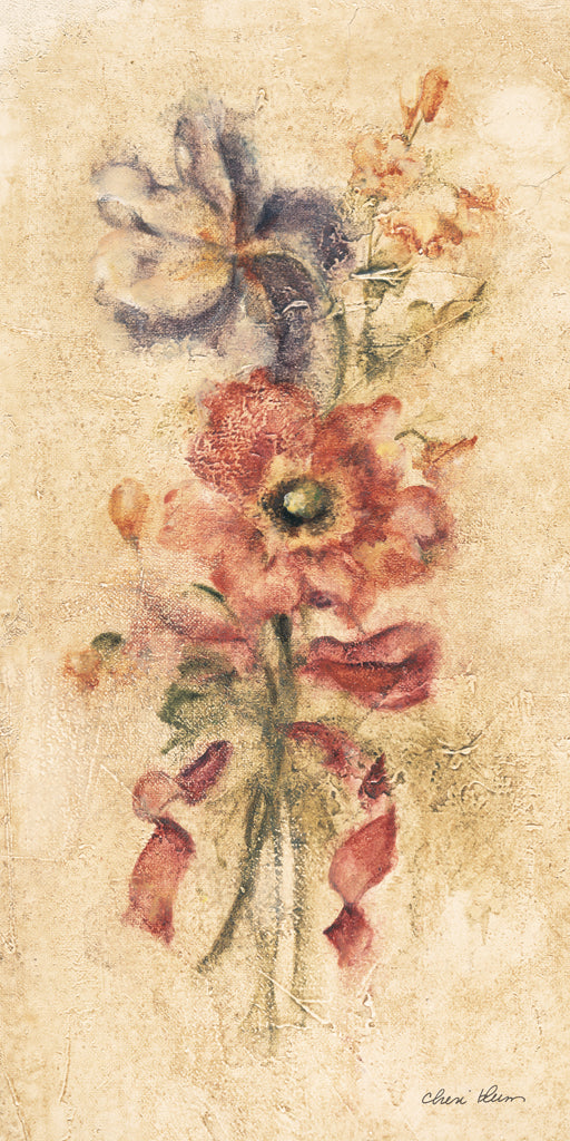 Reproduction of Iris with Red Ribbon by Cheri Blum - Wall Decor Art