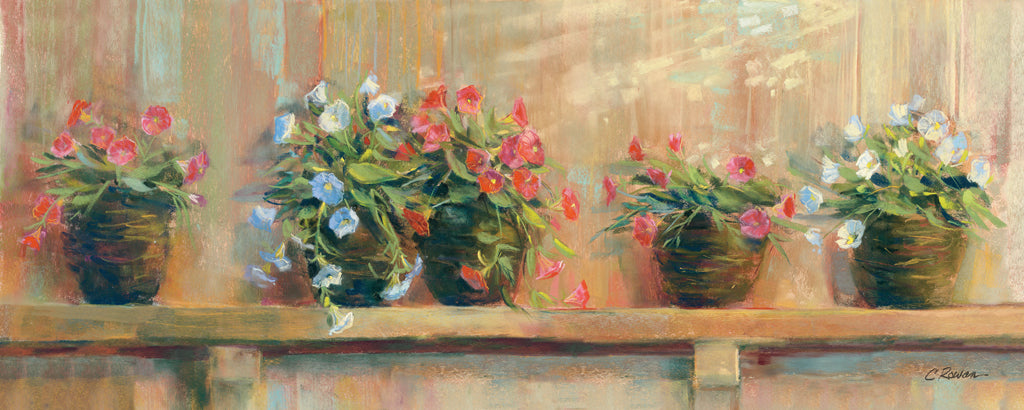 Reproduction of Petunias in Pots by Carol Rowan - Wall Decor Art