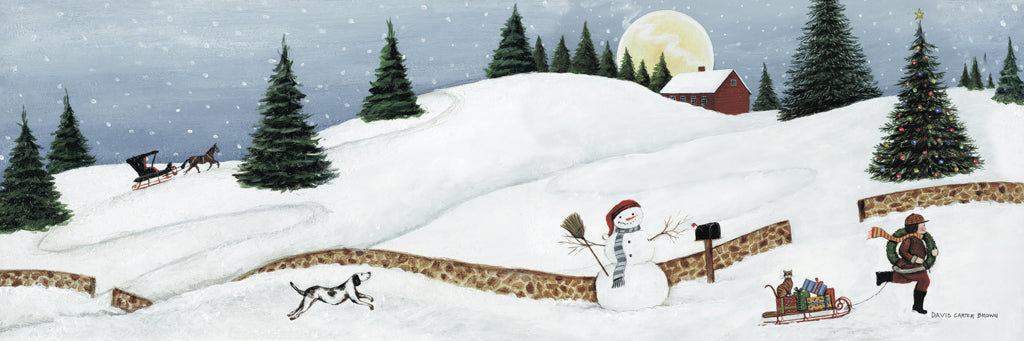 Reproduction of Christmas Valley Snowman by David Carter Brown - Wall Decor Art
