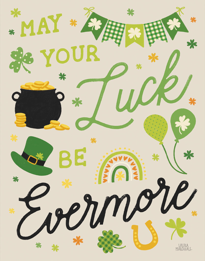 Reproduction of Shamrock Wishes III Beige by Laura Marshall - Wall Decor Art