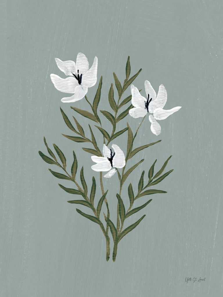 Reproduction of Pretty Little Flower IV Slate Blue by Yvette St. Amant - Wall Decor Art