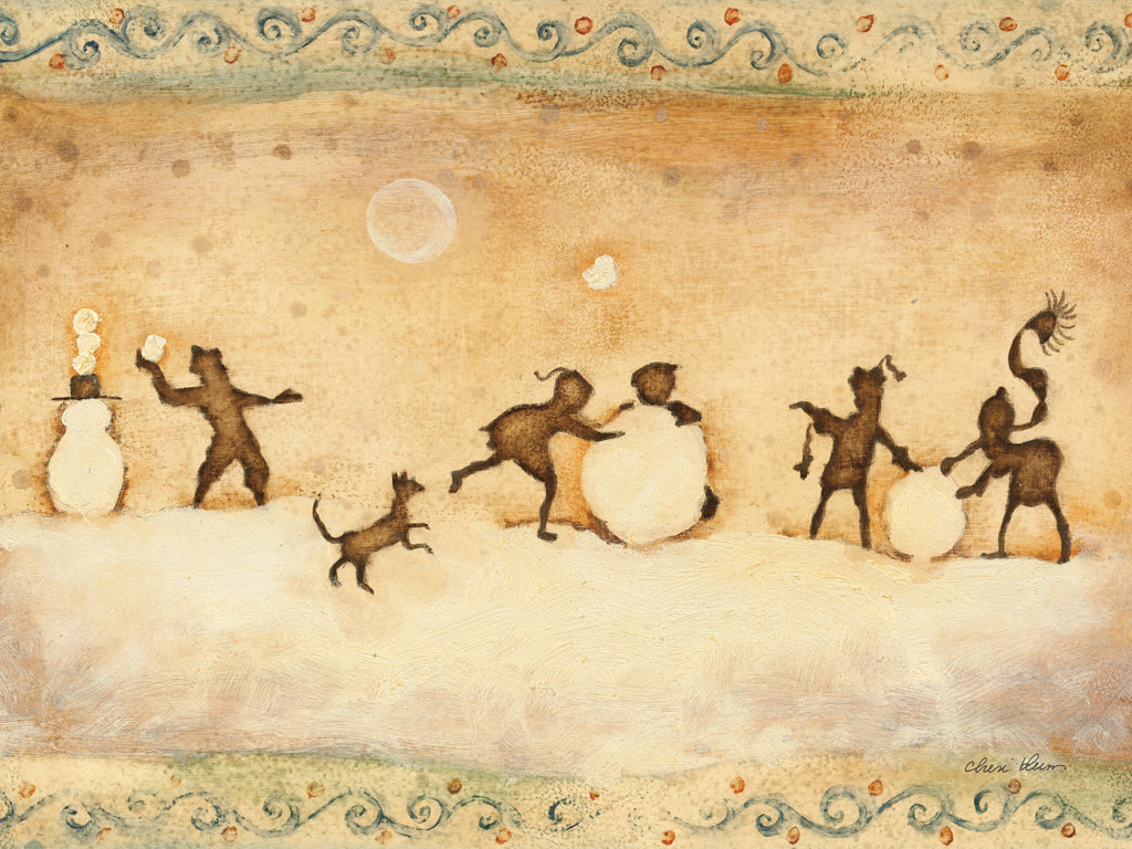 Reproduction of Snowball Fight by Cheri Blum - Wall Decor Art