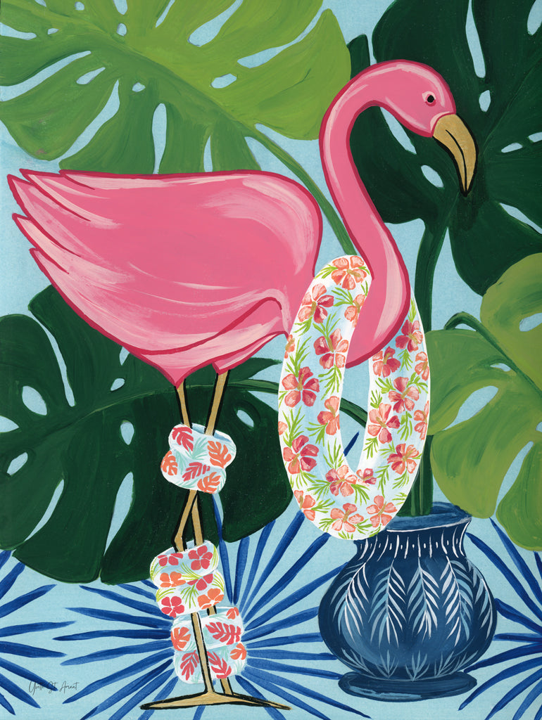 Reproduction of Flamingo Happy Hour II by Yvette St. Amant - Wall Decor Art