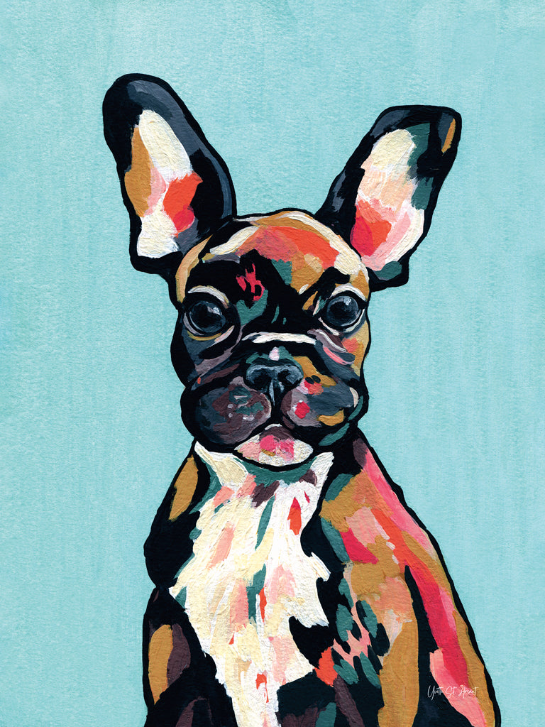 Reproduction of Stanley the French Bulldog by Yvette St. Amant - Wall Decor Art