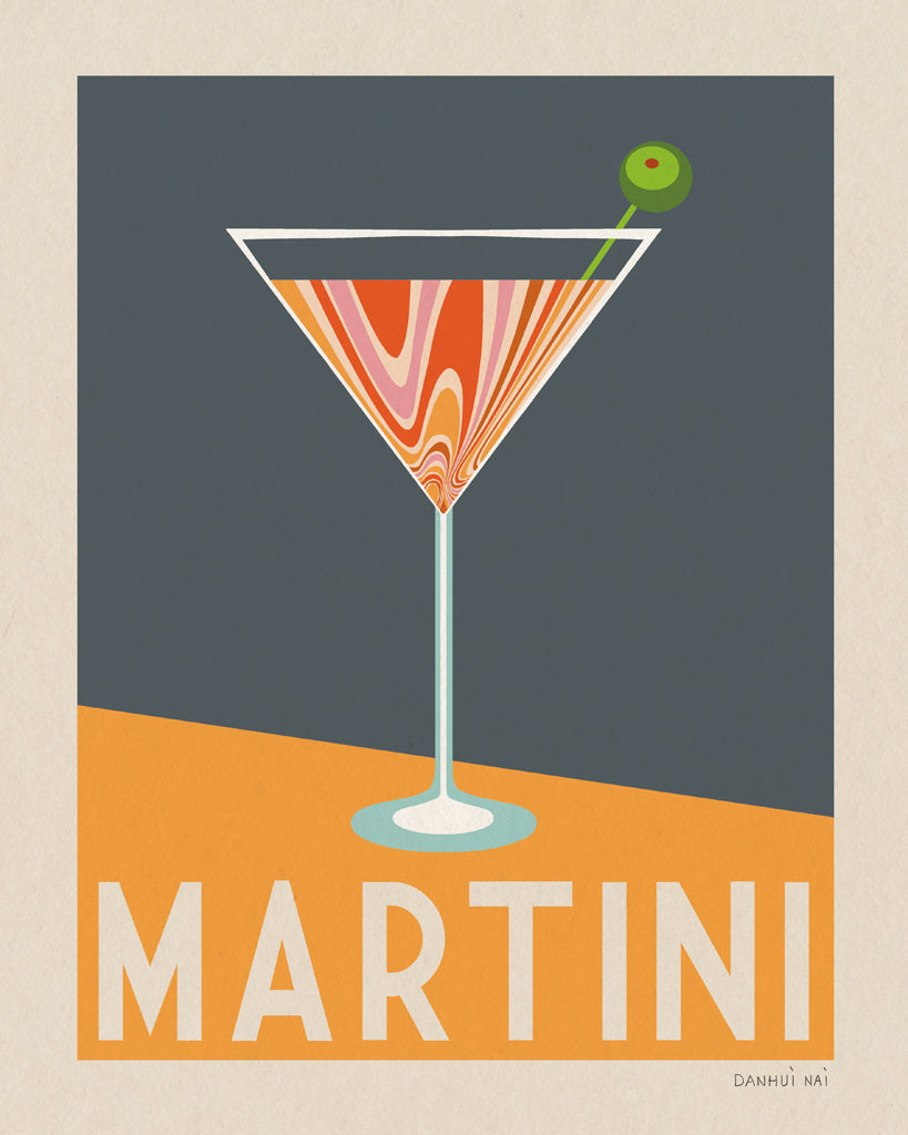 Reproduction of Cocktail Poster I by Danhui Nai - Wall Decor Art