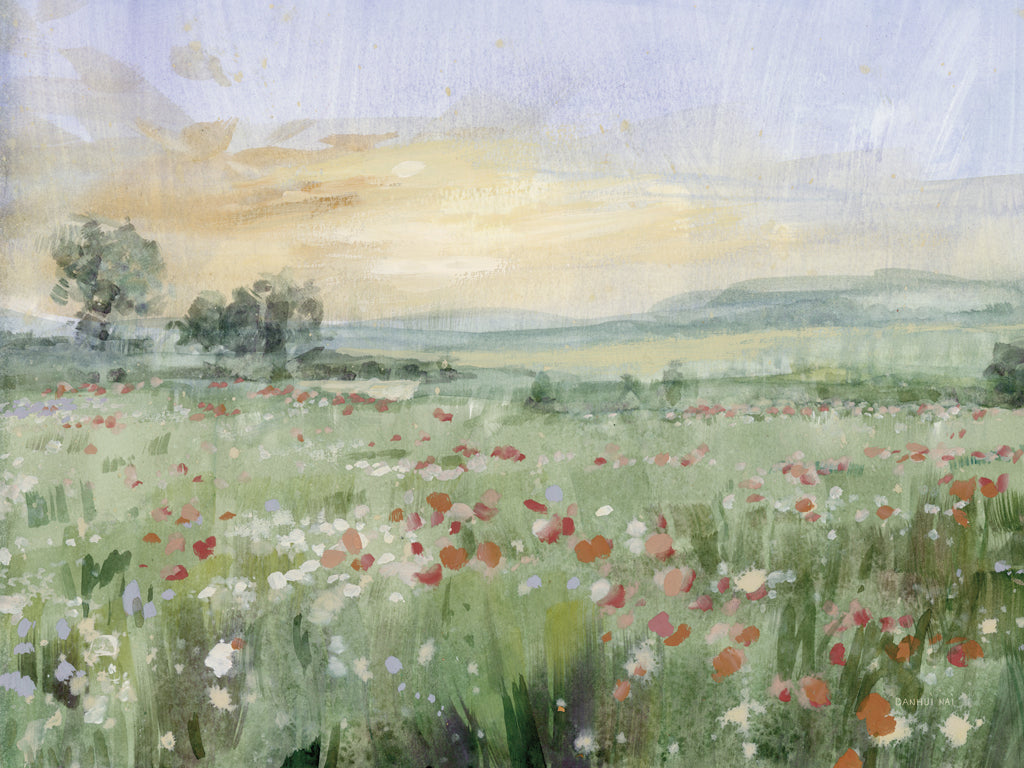 Reproduction of First Light on the Meadow by Danhui Nai - Wall Decor Art