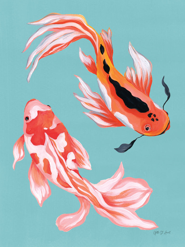 Reproduction of Colorful Koi VI by Yvette St. Amant - Wall Decor Art