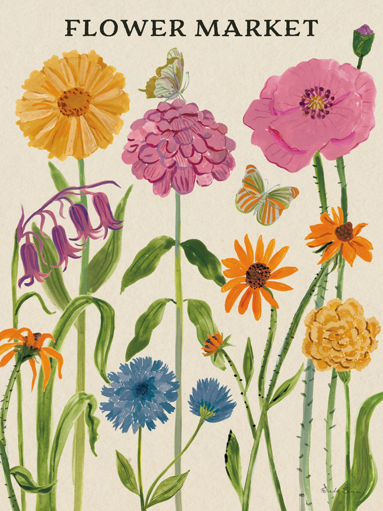 Reproduction of Flower Market by Farida Zaman - Wall Decor Art