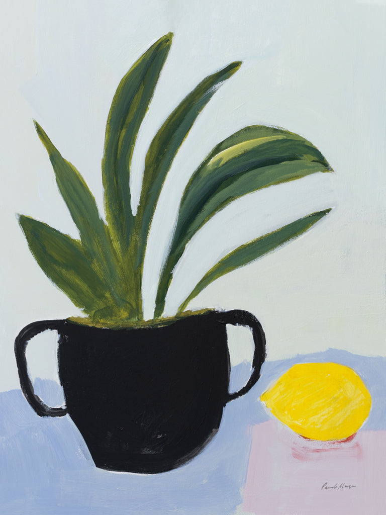 Reproduction of Plant with Lemon by Pamela Munger - Wall Decor Art