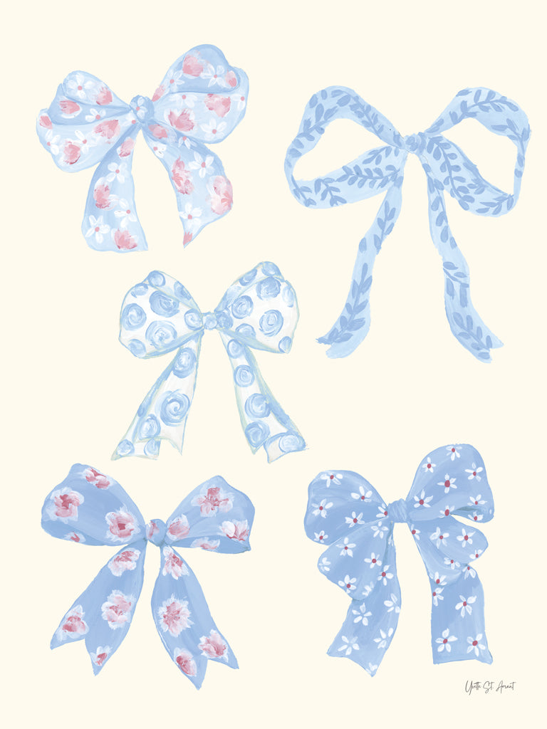 Reproduction of Coquette Bows Blue by Yvette St. Amant - Wall Decor Art