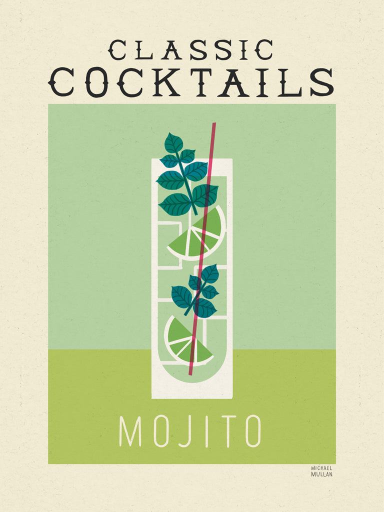 Reproduction of Classic Cocktails Mojito Poster by Michael Mullan - Wall Decor Art