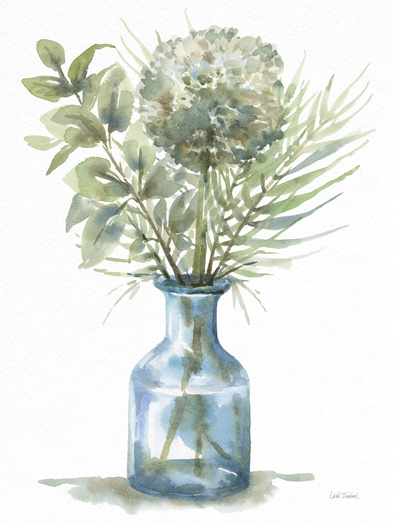 Reproduction of Blue Vase by Leslie Trimbach - Wall Decor Art