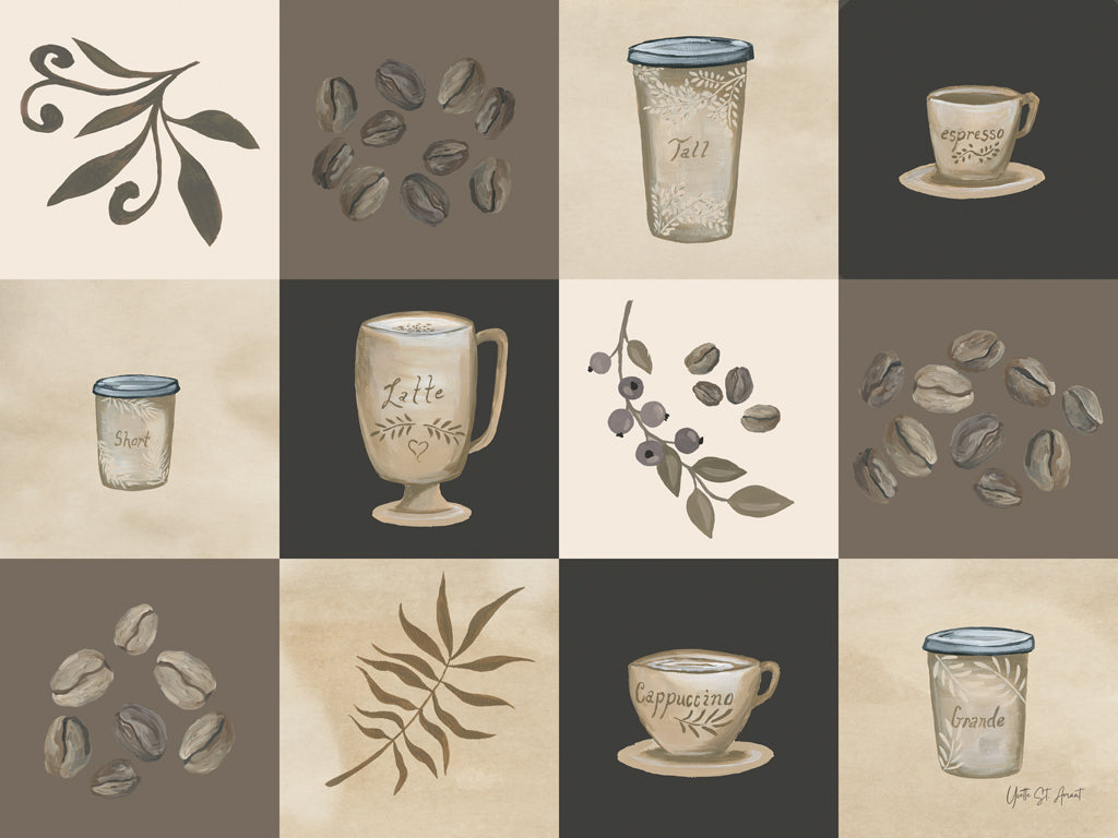 Reproduction of Checkerboard Coffee by Yvette St. Amant - Wall Decor Art