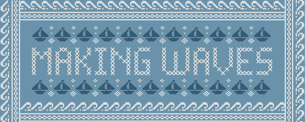 Reproduction of Coastal Cross Stitch I by Wild Apple Portfolio - Wall Decor Art