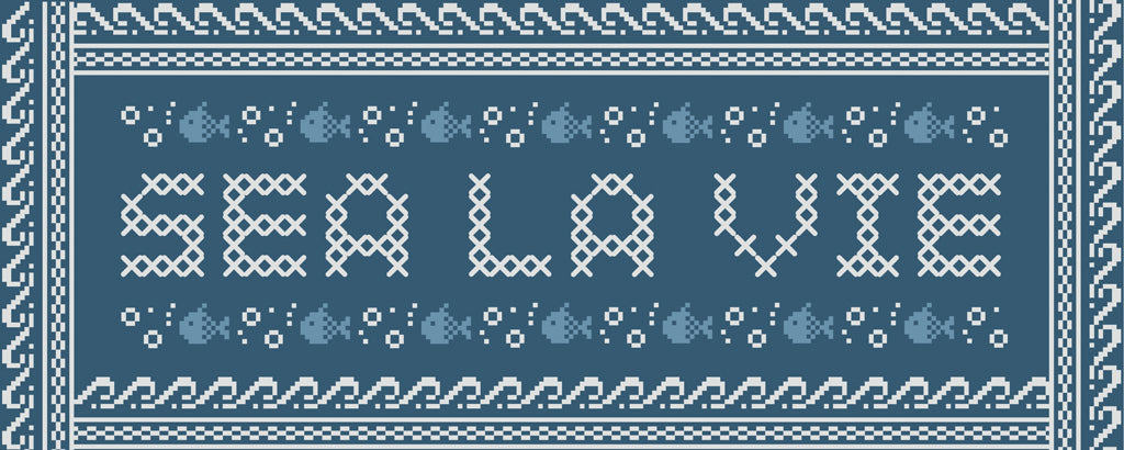 Reproduction of Coastal Cross Stitch II by Wild Apple Portfolio - Wall Decor Art