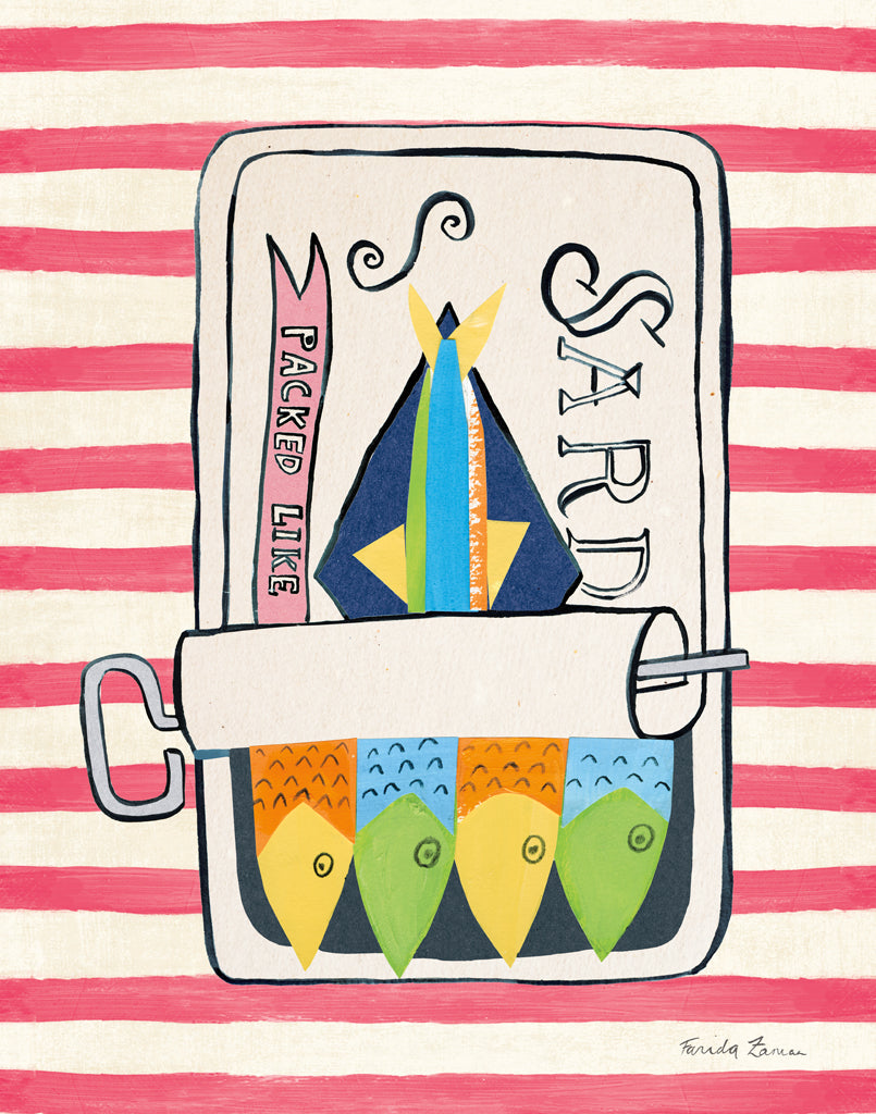 Reproduction of Sardine Tin II Red by Farida Zaman - Wall Decor Art