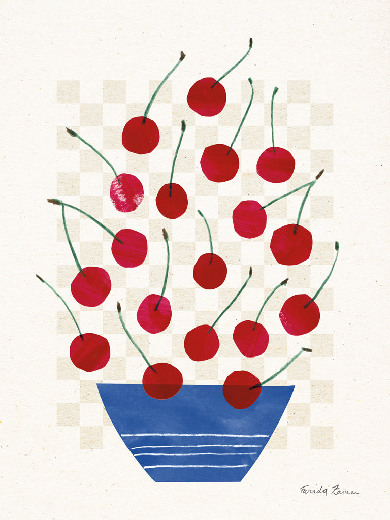 Reproduction of Red Falling Fruit I by Farida Zaman - Wall Decor Art