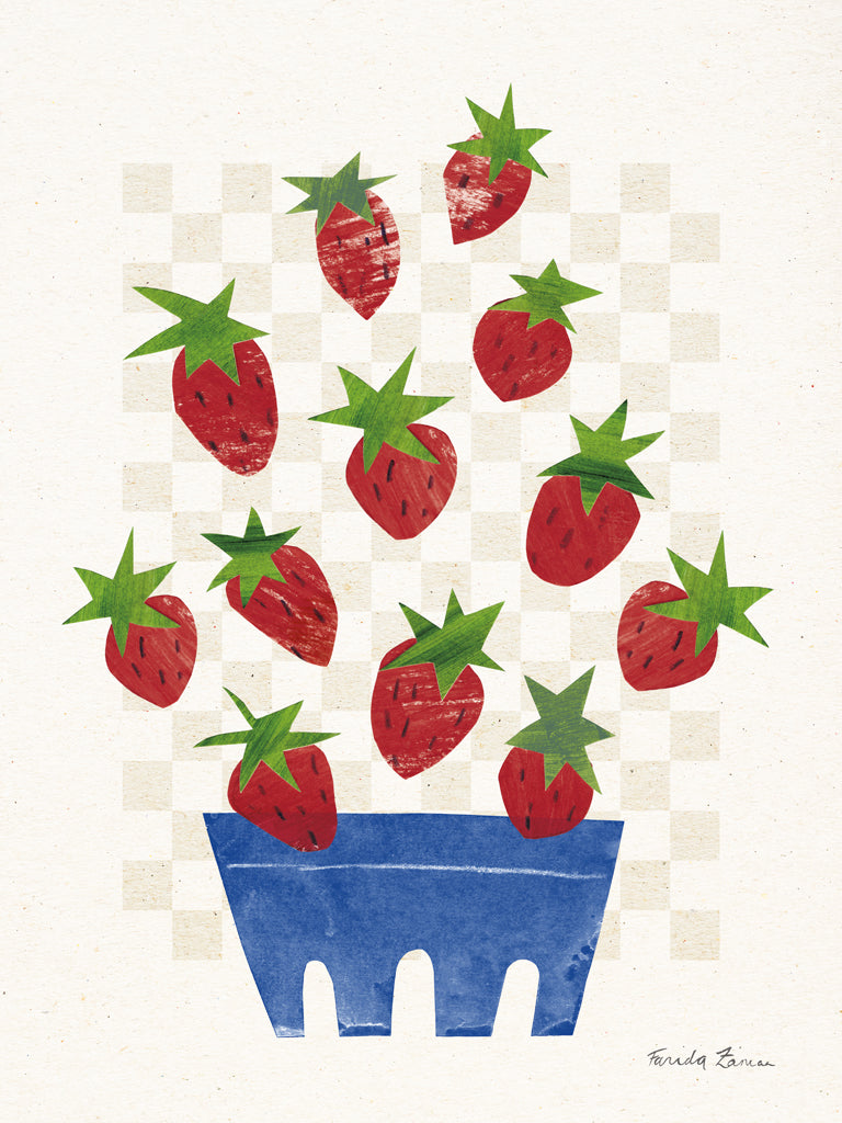 Reproduction of Red Falling Fruit II by Farida Zaman - Wall Decor Art