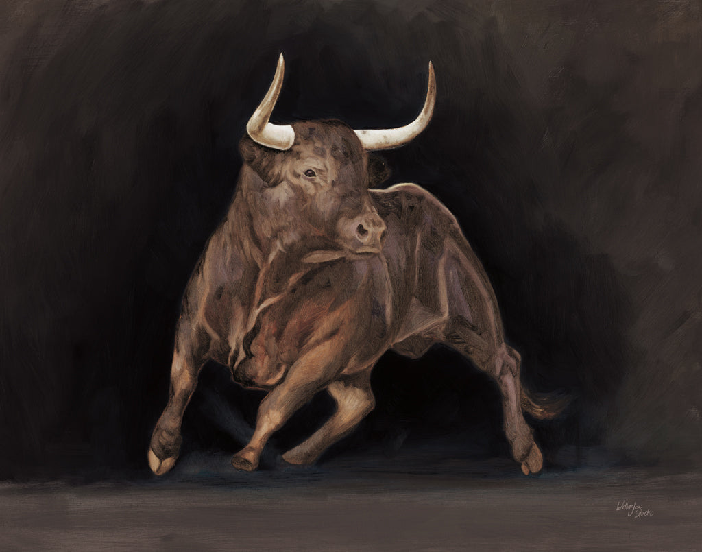 Reproduction of Bull on Black by Wellington Studio - Wall Decor Art