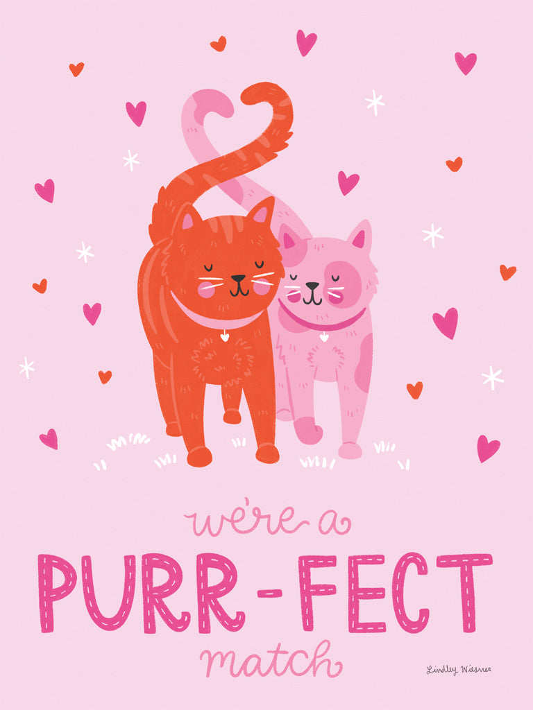 Reproduction of Purrfect Match II by Lindley Wiesner - Wall Decor Art