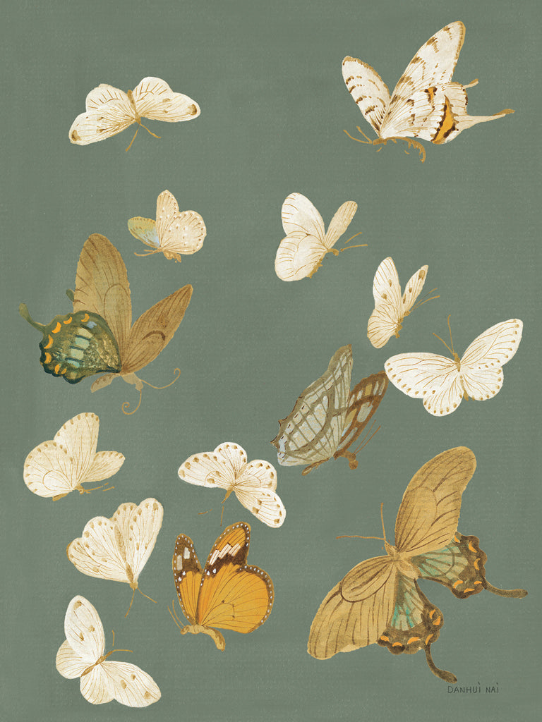 Reproduction of Chrysanthemum Butterflies Sage by Danhui Nai - Wall Decor Art