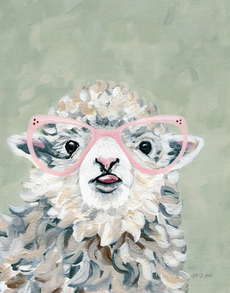 Reproduction of Lamb with Glasses by Yvette St. Amant - Wall Decor Art
