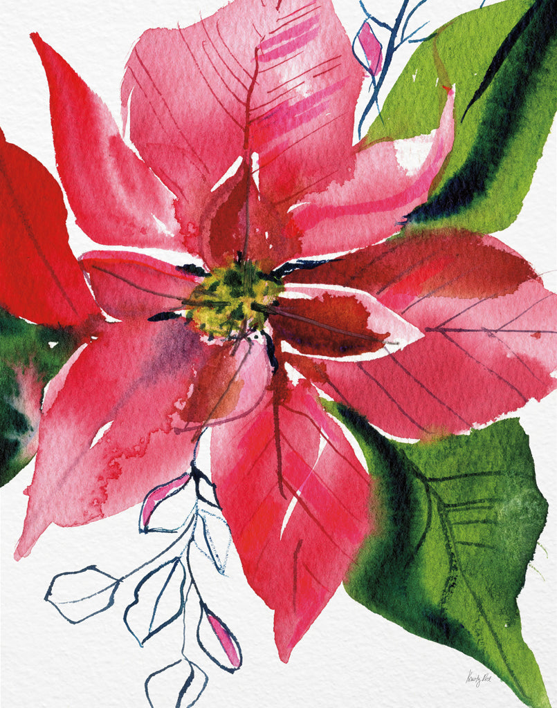 Reproduction of Holiday Poinsettia by Kristy Rice - Wall Decor Art