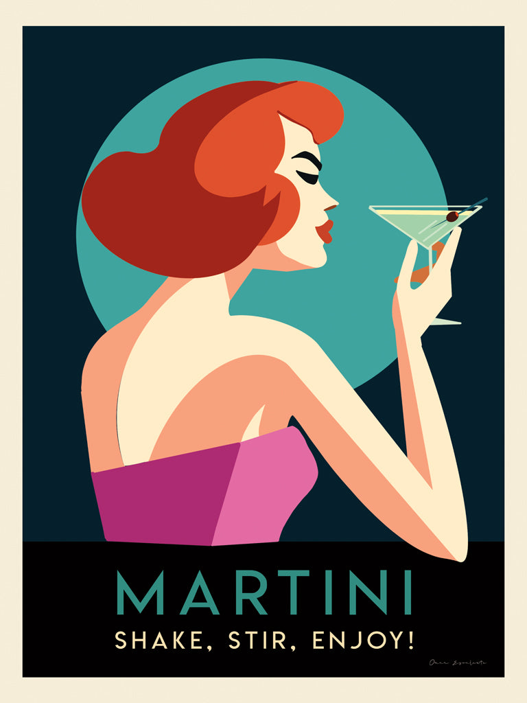 Reproduction of Retro City Cocktails I Jewel by Omar Escalante - Wall Decor Art