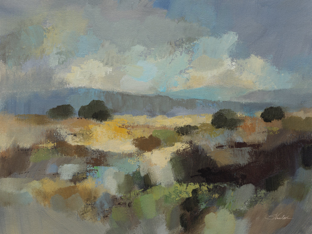 Reproduction of Muted Blue Landscape by Silvia Vassileva - Wall Decor Art