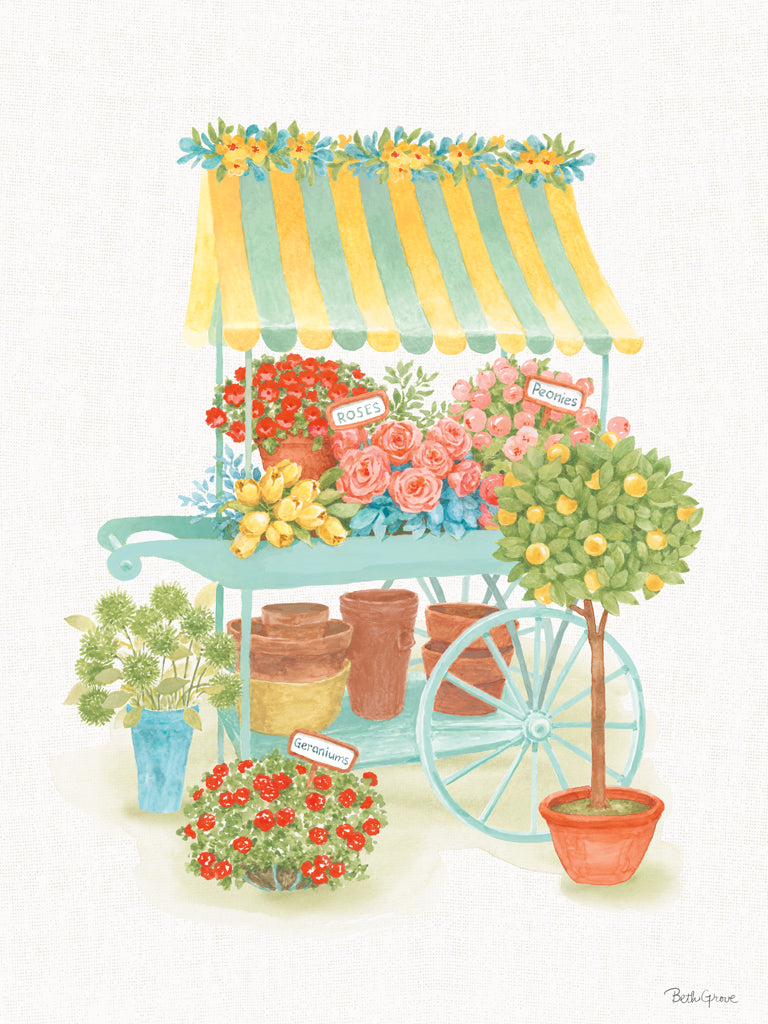 Reproduction of Flea Market Flowers III by Beth Grove - Wall Decor Art