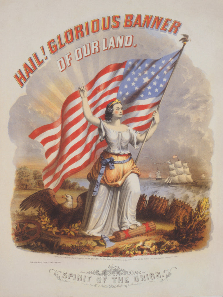 Reproduction of Hail Glorious Banner by Wild Apple Portfolio - Wall Decor Art