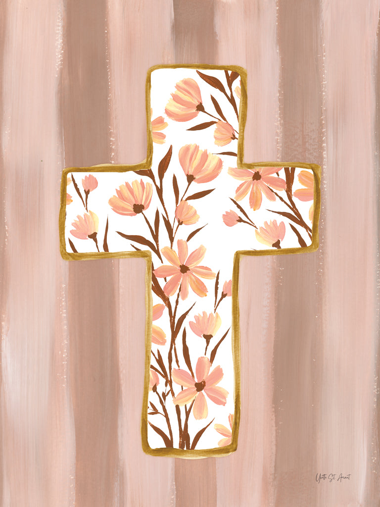 Reproduction of Floral Cross IV by Yvette St. Amant - Wall Decor Art