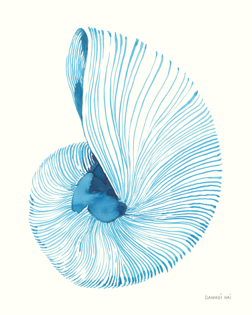 Reproduction of Nautilus in Blue II by Danhui Nai - Wall Decor Art