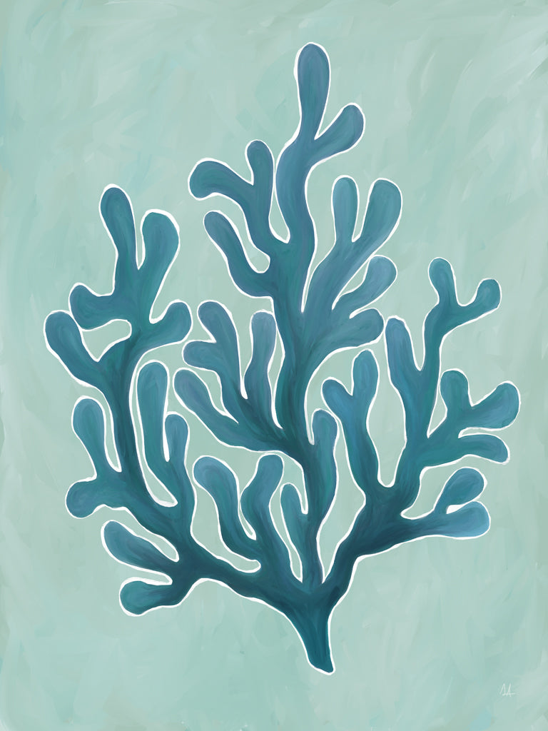 Reproduction of Beachy Flora and Fauna I Teal by Sarah Adams - Wall Decor Art
