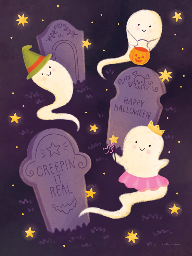 Reproduction of Spooky Pals III by Lindley Wiesner - Wall Decor Art