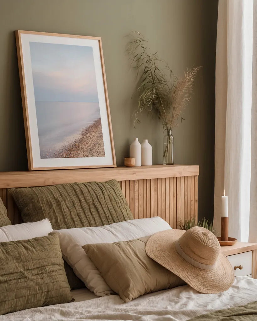 Lake Superior Shoreline II by Alan Majchrowicz. shown as a paper print in a natural frame. Available as a archival giclee rolled canvas, fine art paper, or poster print. SKU 51683h.